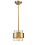 Dope Modern Brass Pendant Light With Clear Glass Shade, Adjustable Height Up To 59 Inches, ETL Listed For Dry Location.