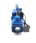 Heavy Duty Sewage And Vacuum Pump Providing 3.6 Cubic Meter Per Hour Suction With An Amped Up 180 Watt Motor, blue with control knobs.