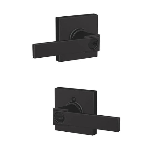 Northbrook Lever With Collins Trim Keyed Entry Lock Matte Black for Dope Home Security Upgrade Easy Exterior Key Access and Interior Turn Button Lock and Unlock Perfect Front or Back Door Hardware