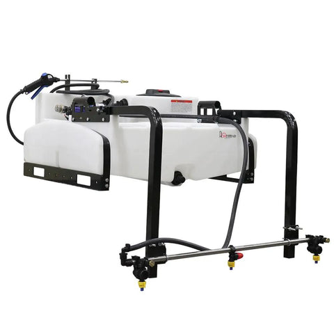 50 Gallon UTV Broadcast Sprayer With Precision And Boomless Booms Up To 30 Foot Swath 3 GPM EZ Lock Boom Mount in side view