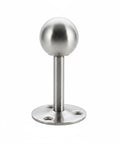 Sturdy Stainless Steel Closet Shelf And Rod Bracket Mount For Round Tubes, Wall Flange Support, shown with spherical top design.