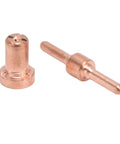 Copper electrode and tip from 65 Piece Plasma Cutting Electrode Tips Kit High Temperature Resistant Ceramic Copper Consumables Replacement