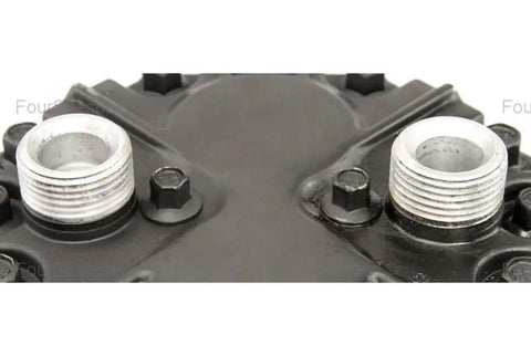 Aftermarket York 209 And York 210 Air Conditioning Compressor With Clutch viewing threaded fittings and solid build for Ford Mercury rides.