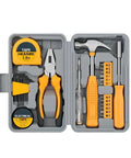 24 Piece DIY Tool Kit For Women Handy Starter Set with yellow chrome vanadium tools in portable box for home and office repair.