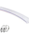 Rugged Heavy Duty PVC Suction Hose One Inch ID By One And A Quarter Inch OD, 1.3 Foot Flexible Reinforced Tubing With Embedded Steel Wire