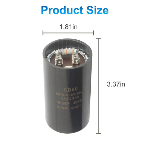 Heavy Duty Dual Run Capacitor 140-160 MFD UF 330 Volt No Nonsense Replacement Fits Trane American Standard Heat Pump Air Conditioner Ac Motor Systems Guarantee Smooth Cooling Quick Swap