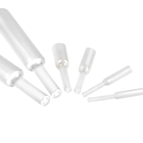Close-up of UL Listed 205 Piece Heat Shrink Tubing Kit With Three Point Five Inch Length Clear Three To One Shrink Ratio Waterproof