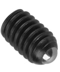 Ten Piece M4mm Hex Socket Ball Spring Plungers Crafted From Rock Solid Carbon Steel For No Hassle Installation And Tight Pressure Positioning On Any Project You Take On, black carbon steel plunger close-up.