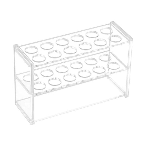 Clear Acrylic Test Tube Rack 12 Socket Display Stand For 10ml Tubes Compact, transparent glass rack for lab use