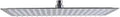 Solid Stainless Steel 16 Inch Square Ultra Thin Rain Shower Head With Swivel Adapter Polished Finish 2mm Thick Body side view