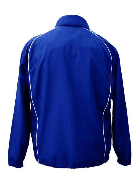 Back view of Men's G-Force 638 Lightweight Jacket With Mesh Ventilation In Body Hidden Roll Down Hood Raglan Sleeves and Stretch Rib Panels