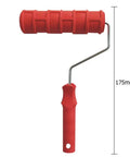 7 Inch Spherical Paint Roller With Grain Pattern Handle And Thick Rubber Head For Poles Pipes And Odd Shaped Walls This Heavy Duty Tool Is A Slick Game Changer For Hassle Free Diy Deck And Home Decor Projects Delivering A Killer Finish Every Time, featuring a red rubber handle and head for easy grip.