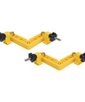 Rock Solid 90 Degree Square Kit For Flawless Right Angle Alignment On Cabinets And Picture Frames With Heavy Duty Clamps and precision metric and imperial scales, featuring yellow clamps.
