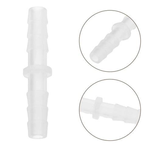 10 Pc Double Ended Barbed Hose Connector Repair Kit For Plastic Tube DIY Fixes No Tools Needed Hydroponics Piping Coupler Emergency Patch, clear plastic