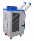 Heavy Duty Commercial Industrial Air Conditioner Portable Spot Cooler Unit Beats The Heat Instantly, shown from side with exhaust tubes.