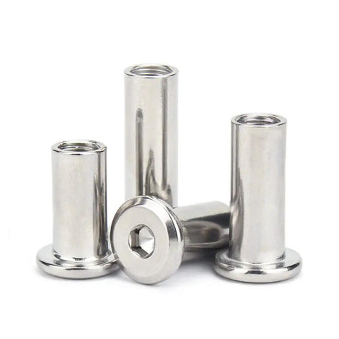 Hex Socket Beefy Barrel Nut Set M5 X 80mm Stainless Steel 304 Rivet Nut Hex Head Cap Nut For Furniture Connector And Hardware Fasteners 2 Pieces