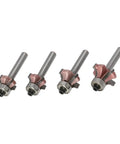 Heavy Duty 6Mm Shank Router Bits Featuring 4 Flute Ultra Sharp Design displayed in a row, ideal for edge trimming projects.