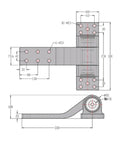 Technical drawing of Rock Solid Heavy Duty Aluminum Hinge For Precision Cabinets And Electrical Boxes, showing dimensions.