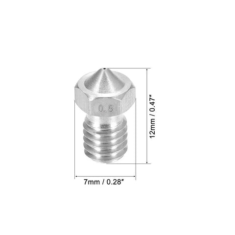 Rock Solid Stainless Steel 3D Printer Nozzle Plus No Sweat Cleaning Kit V5 And V6 Compatible Extruder Print Head With 0.5mm Tip For 1.75mm Filament Top Tier Leak Proof Assembly For Smooth Output