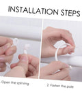 Installation steps for 60 Pack Plastic Curtain Rings For Rods Thick Durable Construction With Smooth Glide For Heavy Curtains