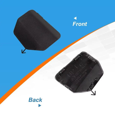 Front Tow Hook Cover For Toyota Corolla Cross 2022 2023 Left Driver Side Matte Black Direct Replacement showing front and back angles.