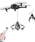 Upgrade Your Drone Game With This Awesome Universal Claw Grabber for DJI Drones Smart Manipulator Tool Easy Insta Mount For Mavic Mini Air Drop Airdrop Accessory in use with drone and remote.