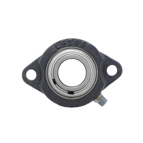Front view of Two Bolt Flange Bearing Unit SB205-16 Insert Bearing, 1 Inch Shaft Bore, Cast Iron LF205 Housing, 76mm Bolt Center