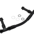 Premium Dual Inlet Fuel Line Kit With 8 An Male Flare Thread And 7/8" Size Built For Holley 4150 Carburetors Super Tough Black Finish That Nails The Look Plus Easy Swap Install For Your Ride, black braided hose and fittings