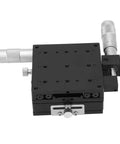Top view of XY Linear Stage 80x80x40mm With Pro Grade Micrometer Manual Precision Translation Cross Roller Bearing Sliding Table