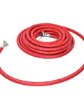Heavy Duty Red Rubber Air Hose For Jack Hammer Three Quarters Inch By Fifty Feet Three Hundred PSI Oil Heat UV Resistant Kink Resistant