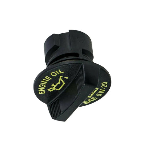 Dodge Engine Oil Fill Cap Replacement 80999 04893232AA with SAE 5W-20 marking for Ram Jeep Chrysler models, black plastic material
