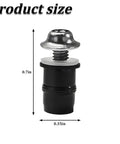 Dimensions of Aluminum M5 Motorcycle Windshield Bolts Kit component, 0.7in height, 0.35in width, titanium tone finish.