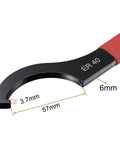 Heavy Duty High Carbon Steel Er25 Er32 Er40 Hook Wrench Spanner With Anti Slip Grip For Precise Tightening Lathe Milling Chuck Collet Clamping showing ER40 size with measurements.