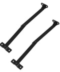 Two-Pack Iron Box Lid Support Hinges With Foldable Legs, Vintage Antique Style, Tool-Free Removal, black iron hinges with legs