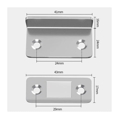 Dimensions of Ultra Thin Cabinet Catch For Cupboards And Drawers No Drill Adhesive Install Hidden Mount Invisible Hardware Four Piece Set