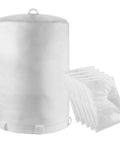Tough As Nails Dust Collector Bag Kit with one 21x31 inch by 1 micron upper bag and five 20x43 inch vacuum bags on white background