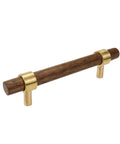 Two Hole 140mm Brass Walnut Drawer Pulls Set Of 4 With M4 Screws, high temperature sealed glaze finish, cabinet hardware view