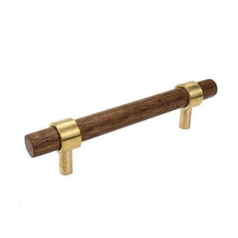 Two Hole 140mm Brass Walnut Drawer Pulls Set Of 4 With M4 Screws, high temperature sealed glaze finish, cabinet hardware view