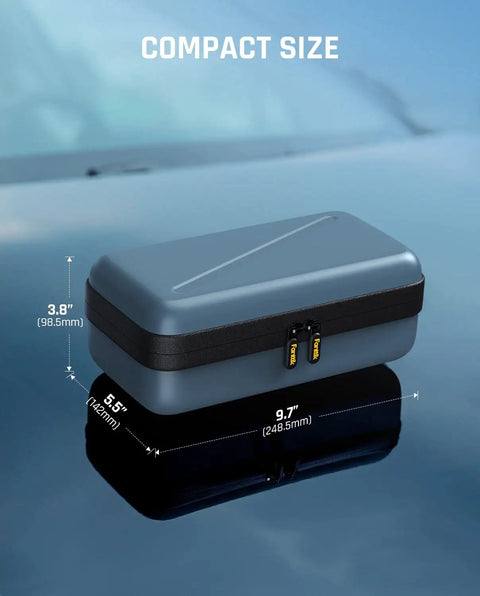 Officially Customized EVA Storage Case For X8 APEX Tire Inflator And S100 Kit, compact size with measurements on display