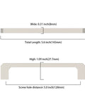Diagram showing measurements of 10 Pack Brushed Satin Nickel Cabinet Pulls 5 Inch 128mm, width 8mm, total length 143mm.