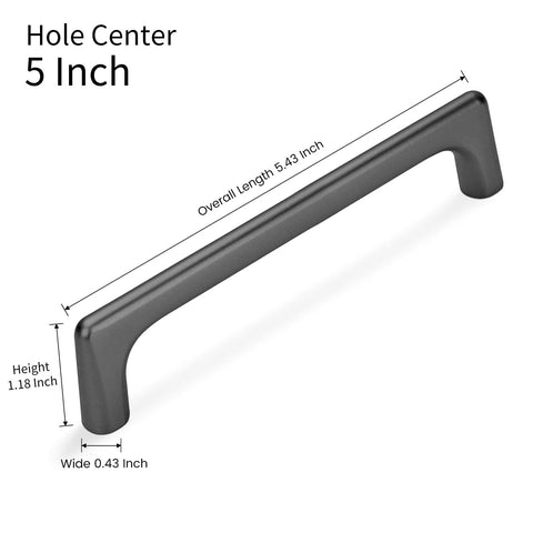 10 Pack Matte Dark Gunmetal Gray Modern Cabinet Pulls With 5 Inch Center To Center 128mm Timeless Drawer Pulls for kitchens.