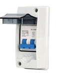 Two Pole 1000V 63 Amp DC Solar Disconnect Switch With DIN Rail Mount Outdoor IP65 Waterproof Box Isolator For PV System Rugged High Current 63A DC Breaker For Tough Outdoor Installations