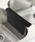 Ultra Soft Silicone Sink Mat Protector For Sink Dividers No Smell Never Stain No Fuss Dishware Friendly Scrub Ready Keeps Bowls Pans From Scratching The Sink Divider Silicone Shield 12.83 By 11.1 Inches in black color placed on sink divider