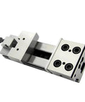 Shop Grade Heavy Duty Bench Vise GT125 Precision Milling Tool With Beefy Jaw Spacing For CNC Modular Fixtures and Serious Clamping Power For Workshop Projects, showing a close-up of the precision machinery.