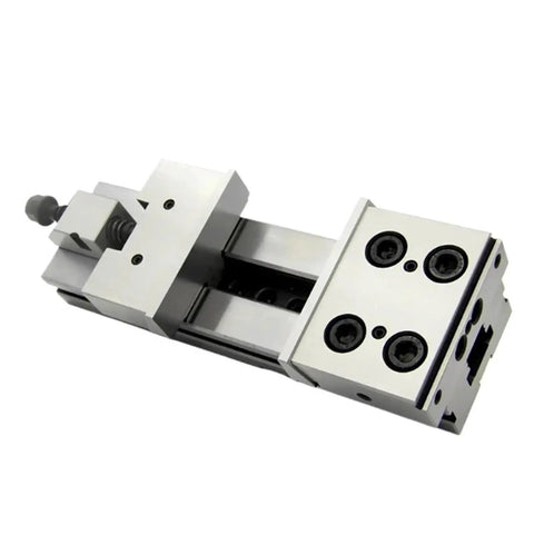 Heavy Duty Bench Vise CNC Modular Milling Vice GT125 precision workholding tool with a silver metal design for secure grip.