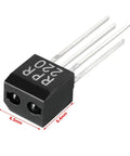 5 Pack RPR220 Photoelectric Switch Reflective Optical Coupling Sensor 4 Pin With 1 To 13mm Detection Range, black, labeled RPR220