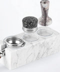 Top Shelf Marble Espresso Tamper Holder Stand Fits 51mm And 54mm Coffee Tools Pro Grade Barista Gear with smooth marble surface.