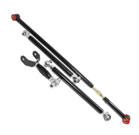 Rear Control Arm Kit With Adjustable Upper And Lower Arms And Panhard Bar For 2005 2014 Mustang S197 Chassis Upgrade Your Ride With Easy Alignment Stiffer Handling And Smooth Street To Track Performance, black steel rods