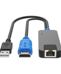 One Pack Usb Hdmi To Rj45 Kvm Dongle Adapter with USB, HDMI, and RJ45 connections for Cat6 cable server link.