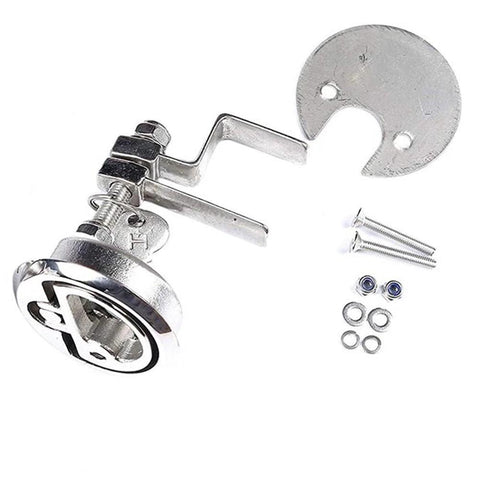 Stainless steel locking flush hatch lift for boats, 2-pack with mounting plate and screws